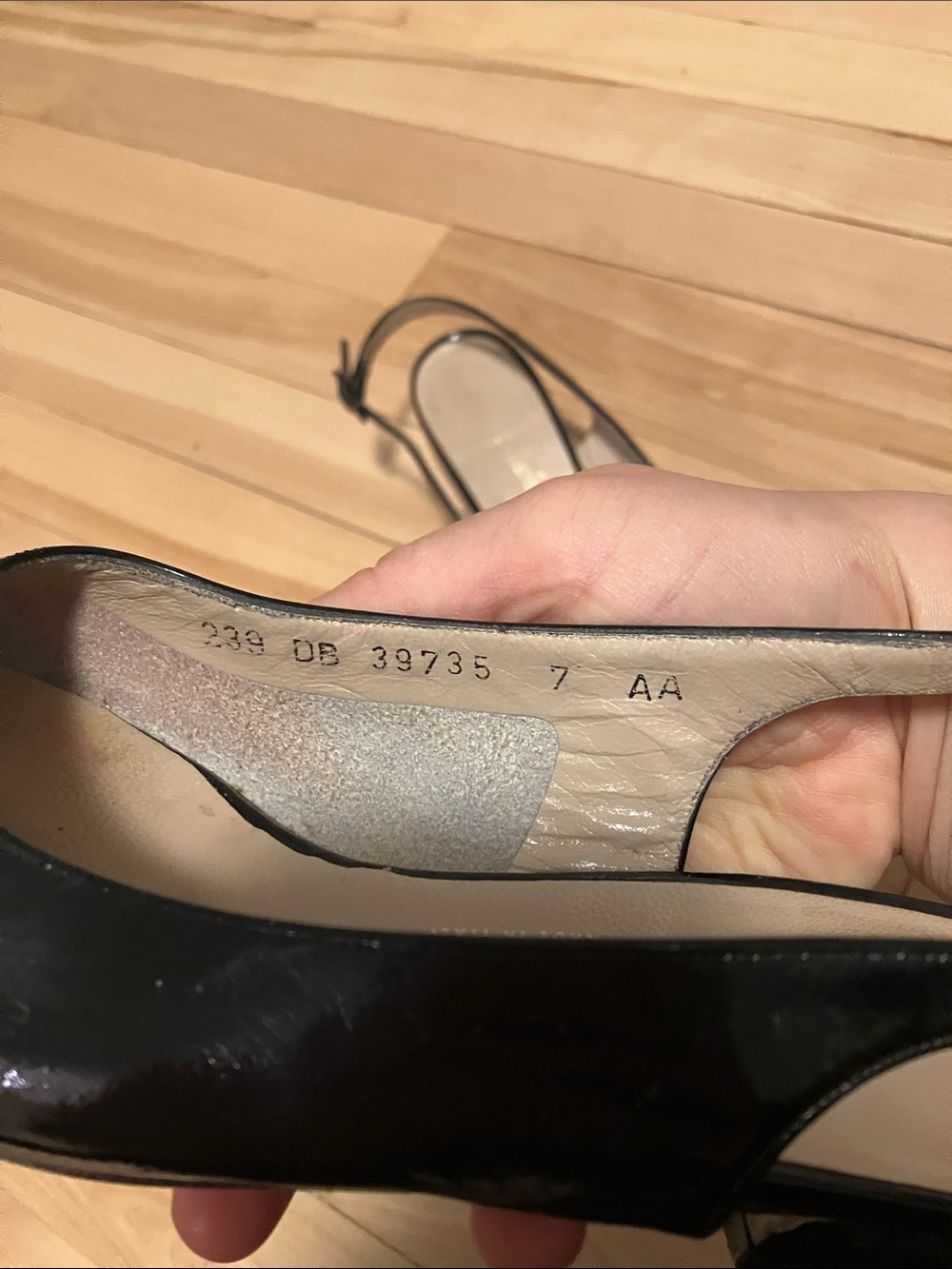 Salvatore Ferragamo Black Patent Slingback Peep-toe Pumps with Gold Buckle - Picture 13 of 15